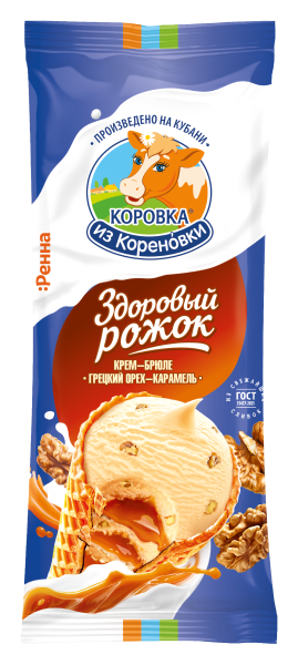Мороженое пломбир крем-брюле с соленой карамелью и грецким о...