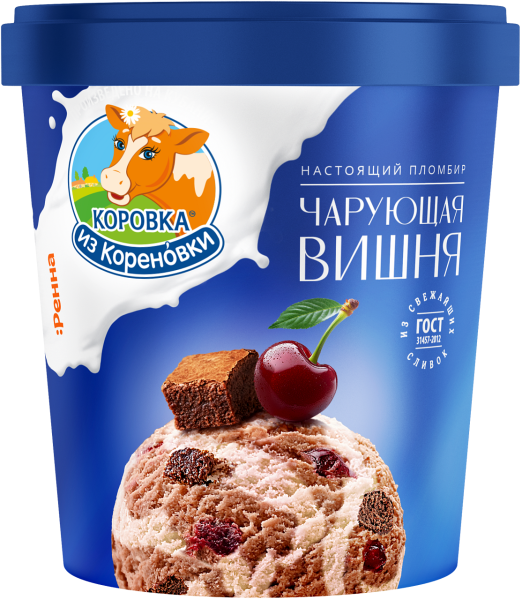 Мороженое пломбир "Чарующая вишня" шоколадный с ви...