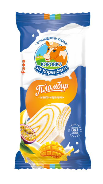 Мороженое пломбир ванильный с манго и маракуйей 15%