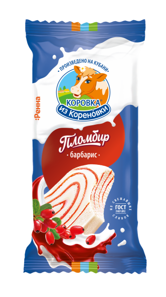 Мороженое пломбир ванильный с барбарисом 15%
