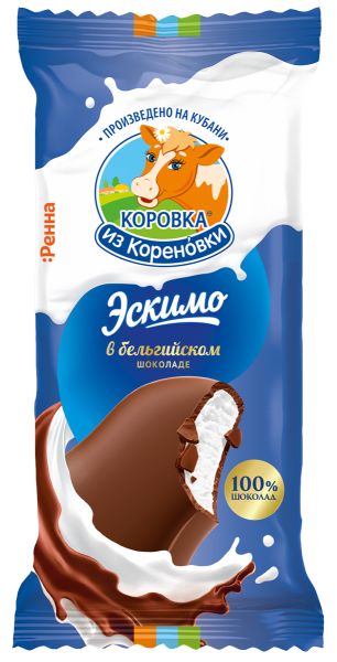 Мороженое пломбир ванильный эскимо в бельгийском шоколаде 15...